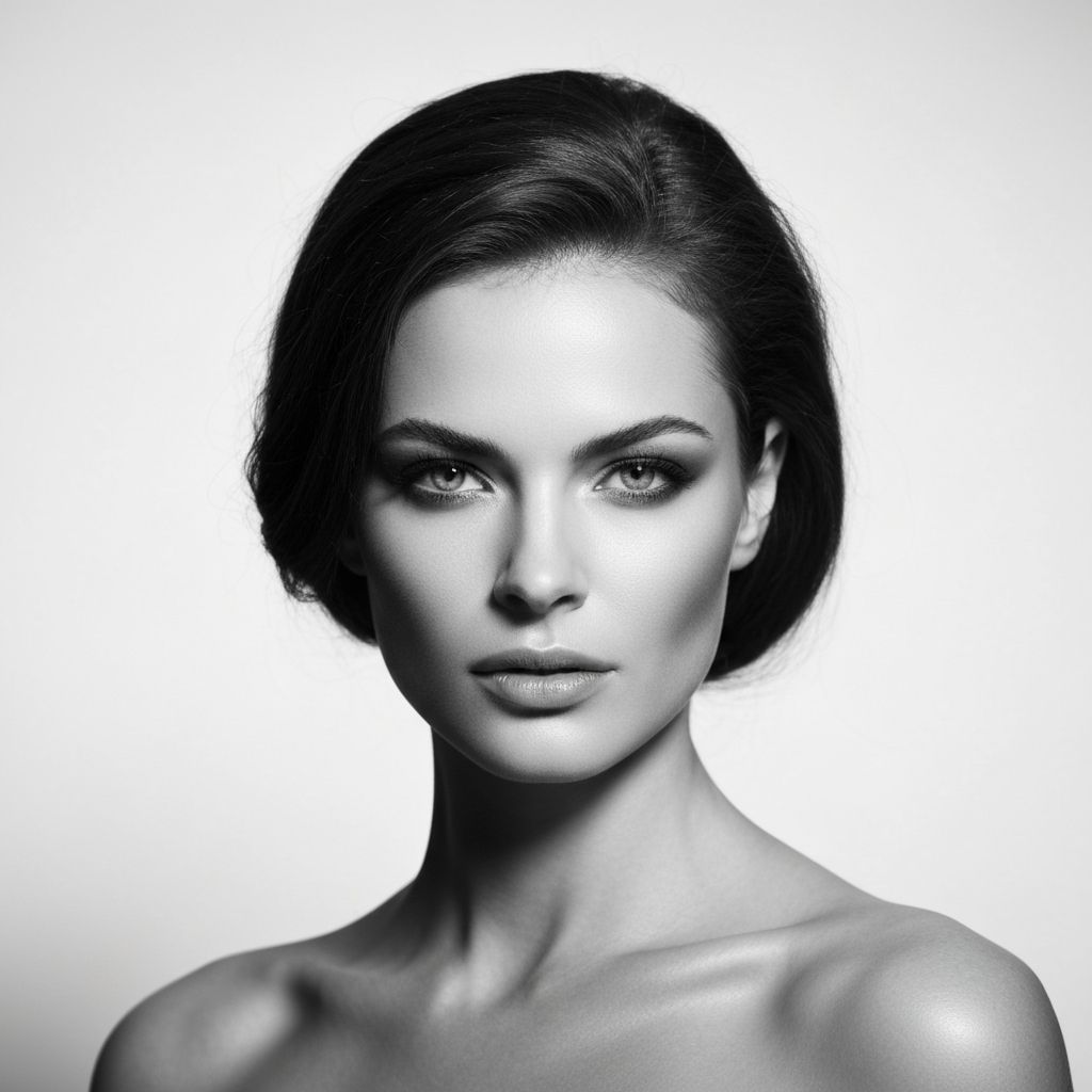 Black and white beauty portrait